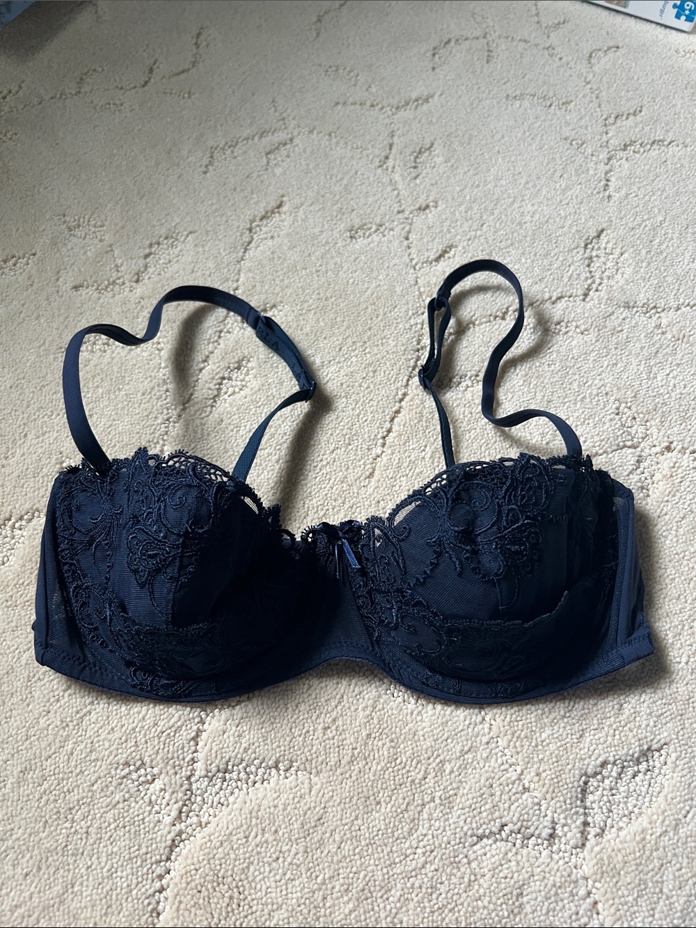La Perla "Barocco" Blue Lace Balconette Size: 34B